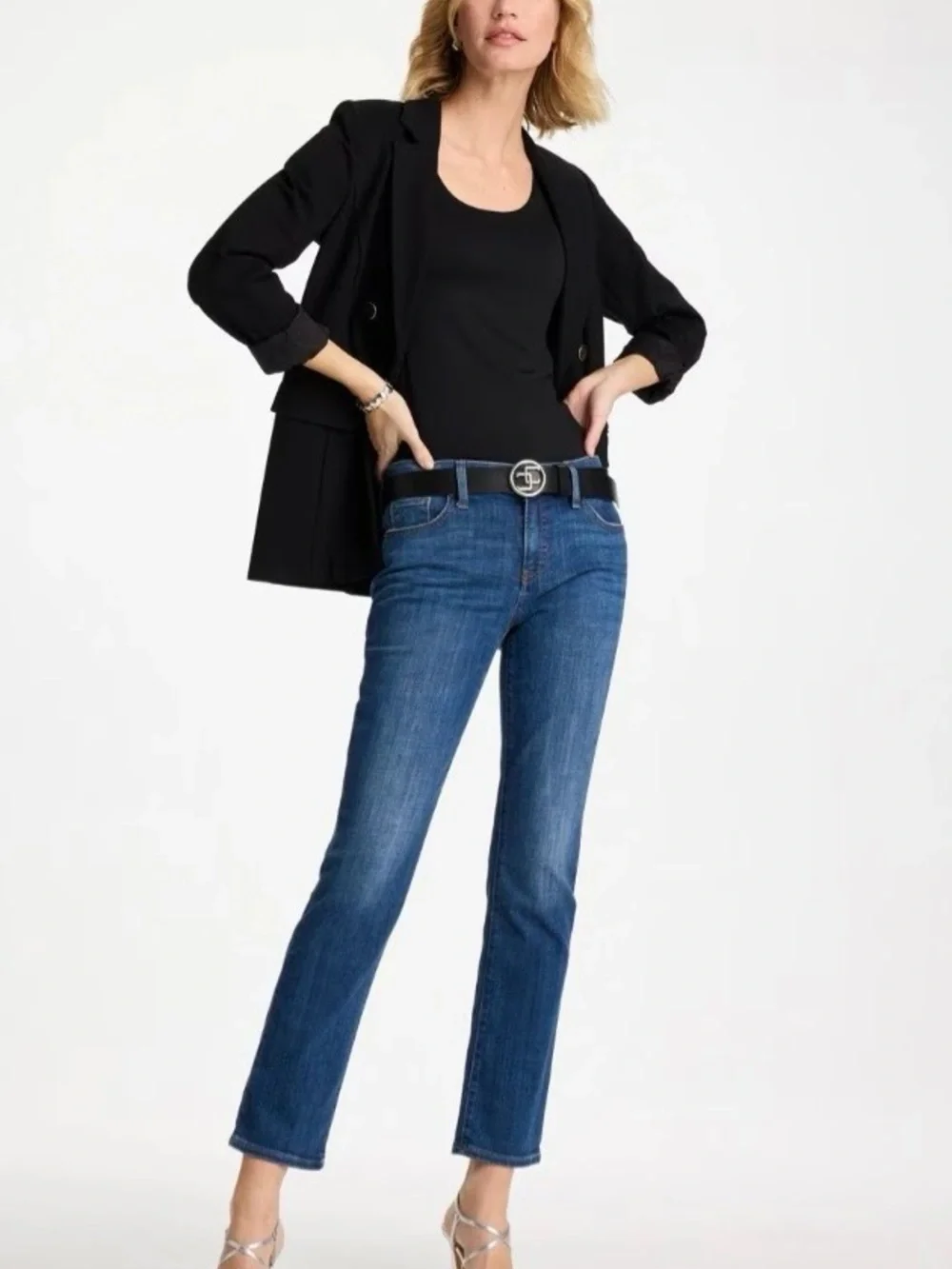 Chico’s Travelers Black SlinkyKnit  TankTop XS2 Travel Layering Capsule Wardrobe